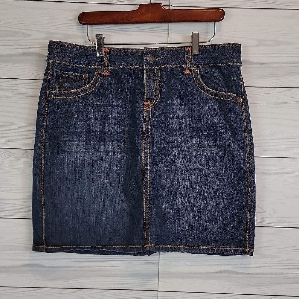 Downeast Hot To Trot Jean Skirt Blue Denim Womens Size L